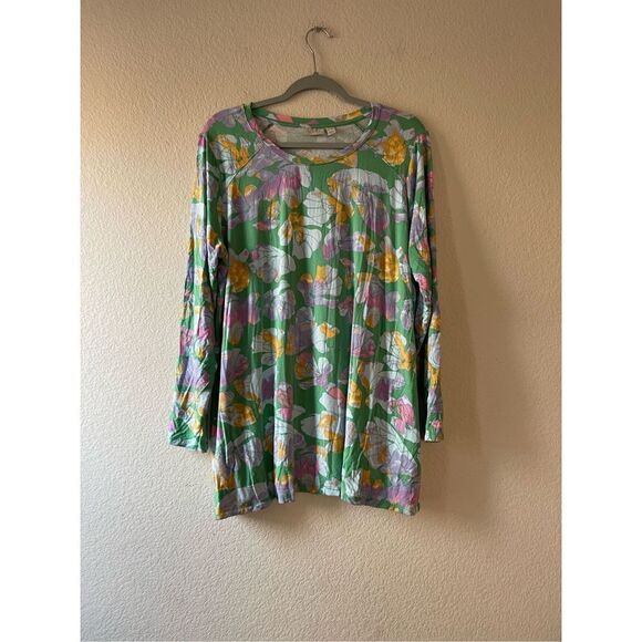 Logo by Lori Goldstein side pockets long sleeve blouse size 1x - Picture 2 of 6